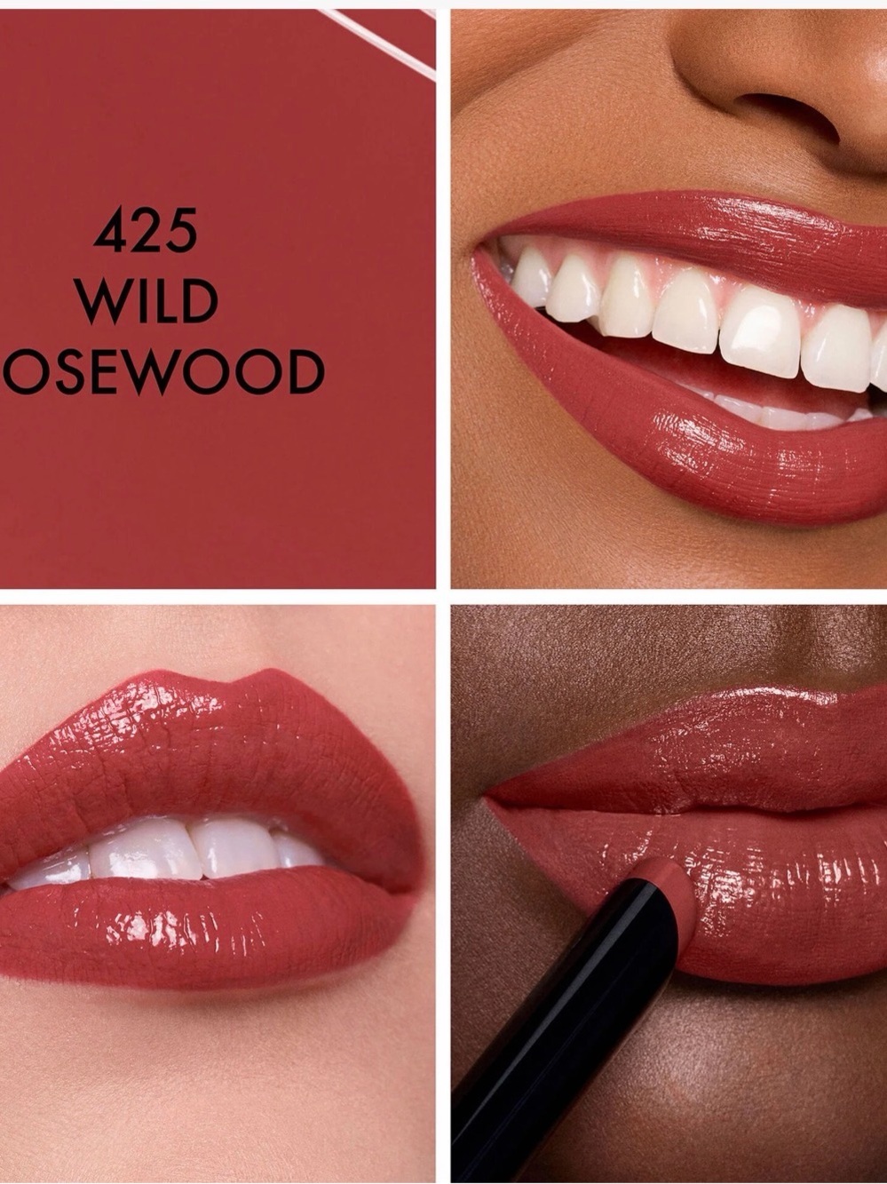 425 Wild Rosewood Shine-DIOR Rouge Dior On Stage Coated Shine Lipstick - - Picture 4 of 4